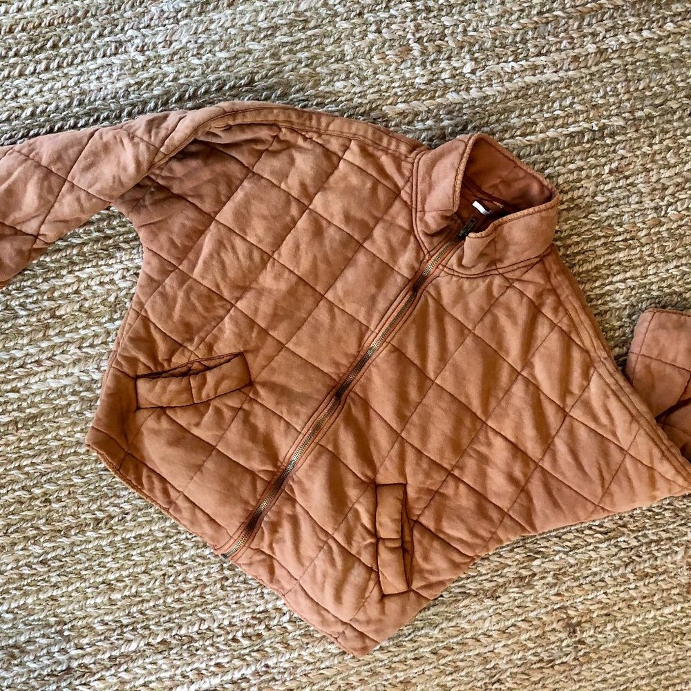 Free People Dolman Quilted Knit Jacket - Myrrh - M